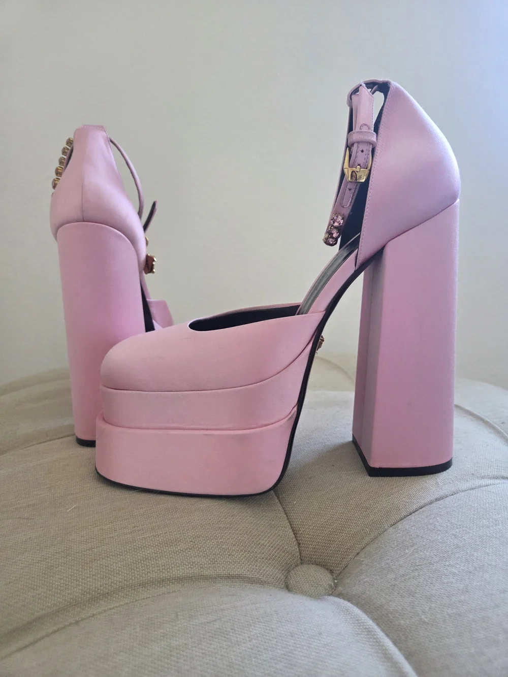 Versace Satin Platform Pumps